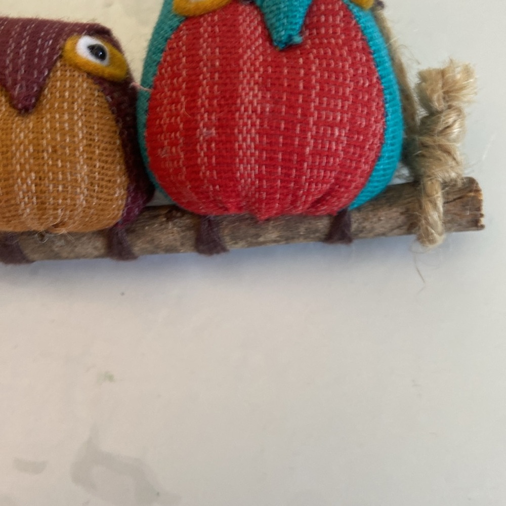 Cute Hand Made Owl Family of Four Hanging Home Decor Ornament Cotton Fabric - Picture 4 of 5